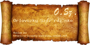 Orlovszky Szörénke névjegykártya